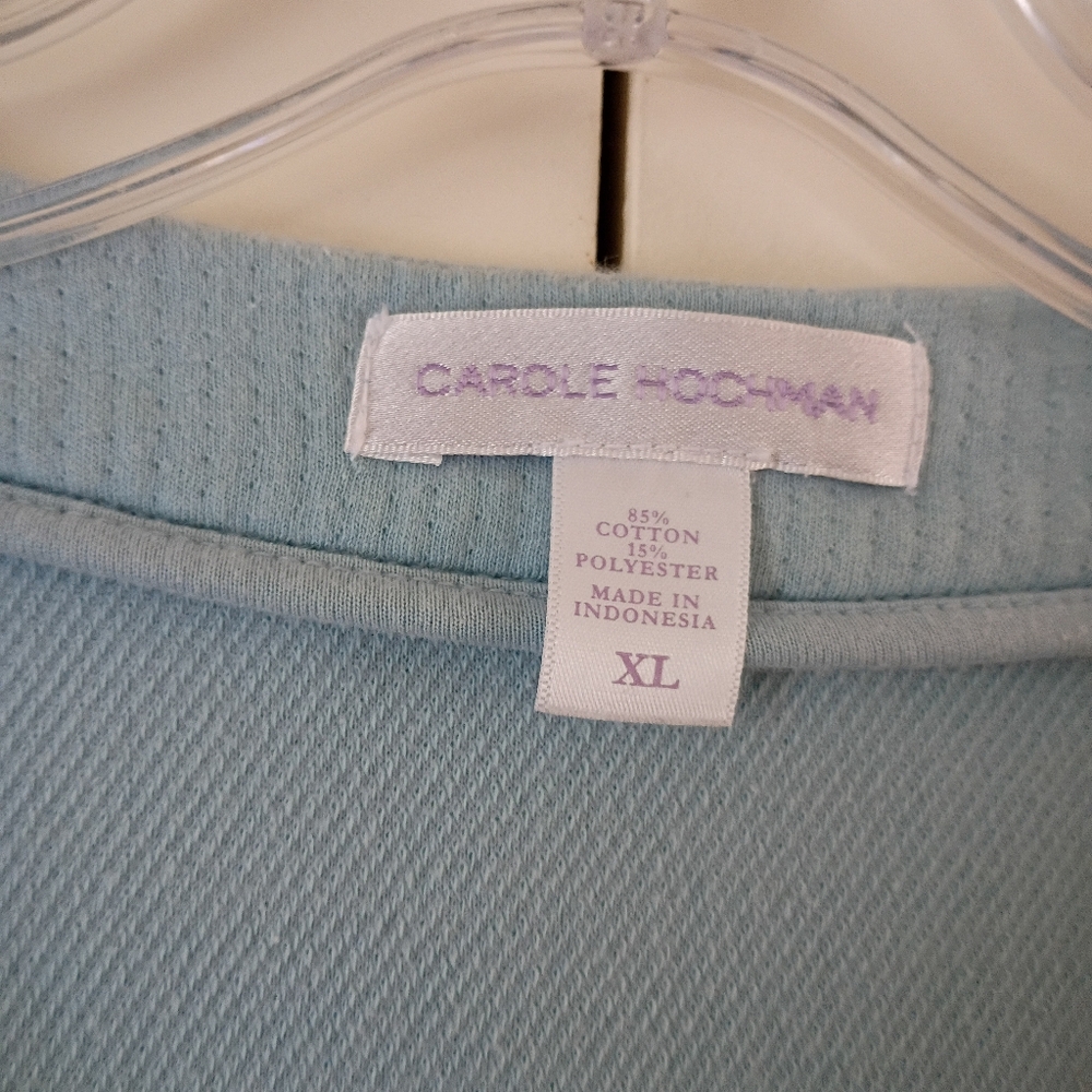 Cozy Carole Hochman Quilted Robe Light Blue Full Zip Midi Housec.good Condition - Picture 6 of 8